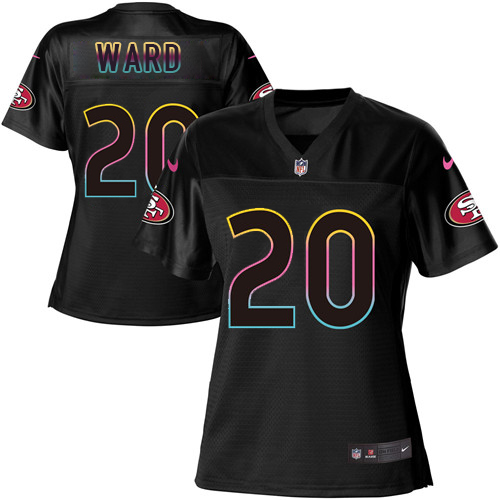 Nike 49ers #20 Jimmie Ward Black Women's NFL Fashion Game Jersey